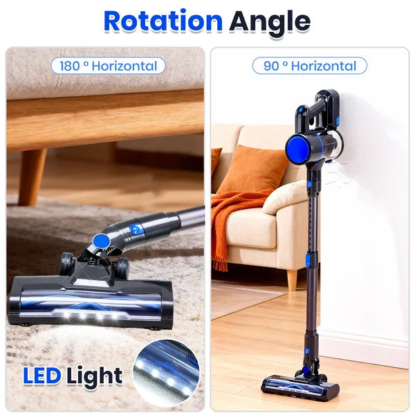 Cordless Vacuum Cleaner, Lightweight Stick Vacuum Household Anti-tangling And LED Light, Powerful Rechargeable Wireless Vacuum Cleaner